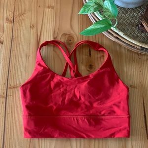 Bright red Lululemon Energy Bra